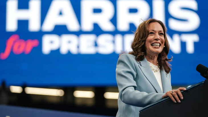 Vice President Kamala Harris speaks at a campaign event in Atlanta on July 30, 2024.
