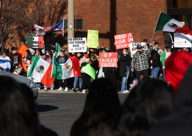 This is a picture of the passionate protesters reveals hundreds of people fighting for their cause. 