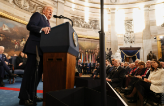 Trump giving his inaugural address in the U.S. Capitol Washington, D.C.
January 21, 2025.
