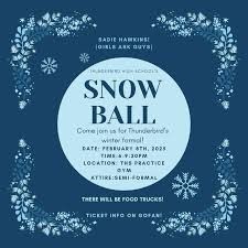 Snowball Dance flier posted around campus.