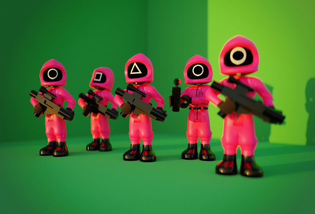 "Squid Game: Friends-barf" by Littlepixel™ is licensed under CC BY 2.0. To view a copy of this license, visit https://creativecommons.org/licenses/by/2.0/?ref=openverse.
